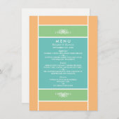 Modern pastel blok - Tropische kleuren - bruiloft Menu (Voorkant / Achterkant)