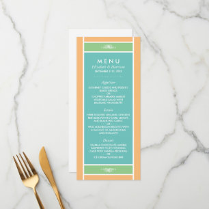 Modern pastel blok - Tropische kleuren - bruiloft Menu