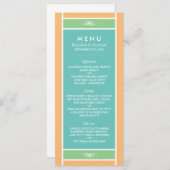 Modern pastel blok - Tropische kleuren - bruiloft Menu (Voorkant / Achterkant)