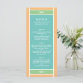 Modern pastel blok - Tropische kleuren - bruiloft Menu (Staand voorkant)