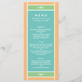 Modern pastel blok - Tropische kleuren - bruiloft Menu (Voorkant)