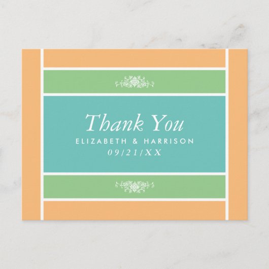 Modern pastel blok - Tropische kleuren - Dank u Briefkaart (Voorkant)