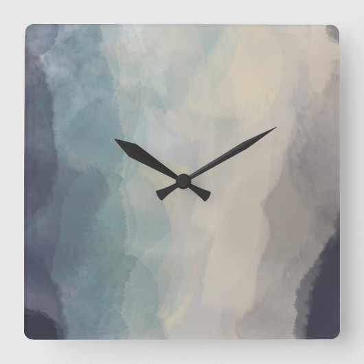 Modern Pastel Blue  Abstract patroon Vierkante Klok (Voorkant)