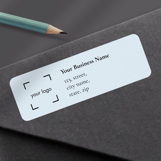 Modern Pastel Blue Business Retour Adres Label