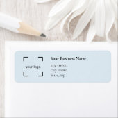 Modern Pastel Blue Business Retour Adres Label (Insitu)