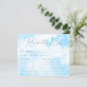 Modern Pastel Blue Cloud Nine Recept voor de bruid (Staand voorkant)