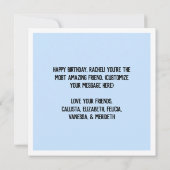 Modern Pastel Blue Friends Photo Collage Birthday Kaart (Achterkant)