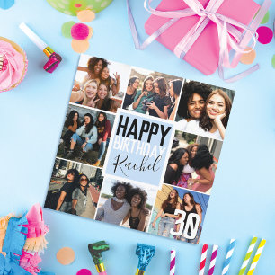 Modern Pastel Blue Friends Photo Collage Birthday Kaart