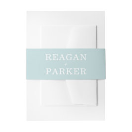 Modern pastel Blue Personalized Wedding Uitnodigingen Wikkel