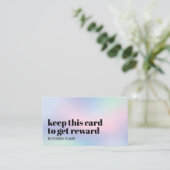 Modern Pastel Blue Pink Gradient Beauty Bold Salon Klantenkaartje (Staand voorkant)