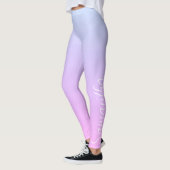 Modern Pastel Blue & Pink Ombre Monogrammed Leggings (Links)