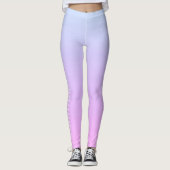 Modern Pastel Blue & Pink Ombre Monogrammed Leggings (Voorkant)