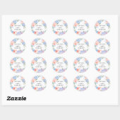 Modern Pastel Blue Pink Wreath Weddenschap Ronde Sticker (Vel)