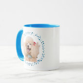 Modern Pastel Blue Poodle | Custom Name & Photo Mok (Voorkant links)