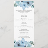 Modern Pastel Blue Rozen Floral Wedding Programme Programmakaart (Achterkant)