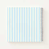 Modern Pastel Blue Stripes Foto Afstuderen Gast Notitieboek (Achterkant)