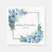 Modern Pastel Blue Waterverf Roos Wedding Napkins Servet (Voorkant)