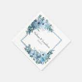 Modern Pastel Blue Waterverf Roos Wedding Napkins Servet (Hoek)