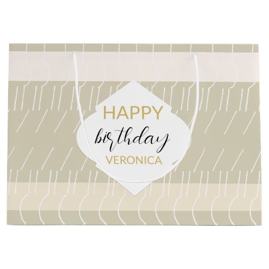 Modern Pastel Blush geometrisch monogram Groot Cadeauzakje (Voorkant)