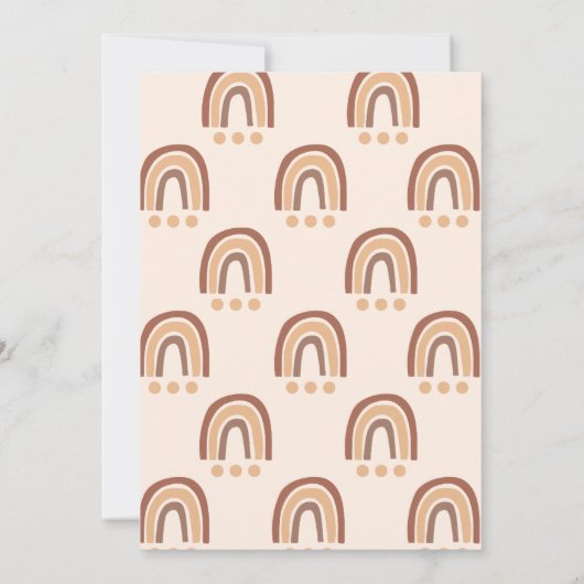 Modern pastel boho regenboog 1e verjaardag kaart (Achterkant)