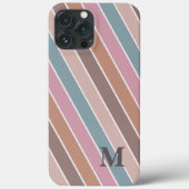 Modern pastel boho Stripes monogram op maat Case-Mate iPhone Case (Achterkant)