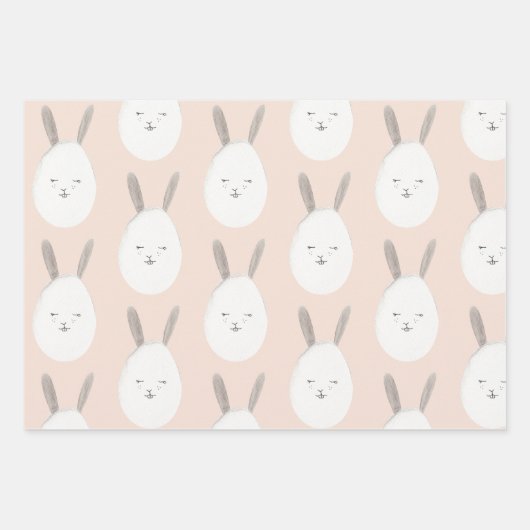 Modern Pastel Bunny Egg Pattern | Pasgeborenen Inpakpapier Vel (Voorkant)