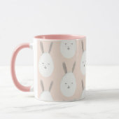 Modern Pastel Bunny Egg Pattern | Pasgeborenen Mok (Links)