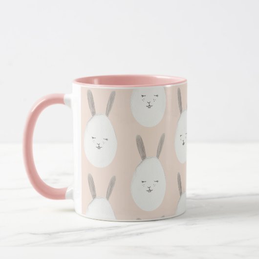 Modern Pastel Bunny Egg Pattern | Pasgeborenen Mok (Links)