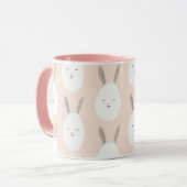 Modern Pastel Bunny Egg Pattern | Pasgeborenen Mok (Voorkant links)