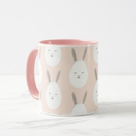 Modern Pastel Bunny Egg Pattern | Pasgeborenen Mok (Voorkant links)