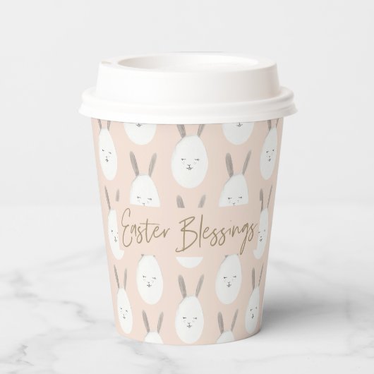Modern Pastel Bunny Egg Pattern | Pasgeborenen Papieren Bekers (Achterkant)