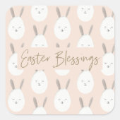 Modern Pastel Bunny Egg Pattern | Pasgeborenen Vierkante Sticker (Voorkant)