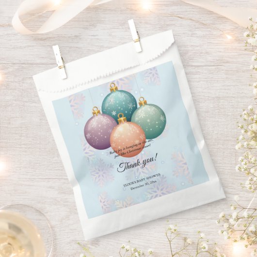 Modern Pastel Christmas Ornament Baby shower Bedankzakje (Geknipt)
