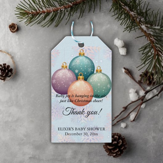 Modern Pastel Christmas Ornament Baby shower Cadeaulabel