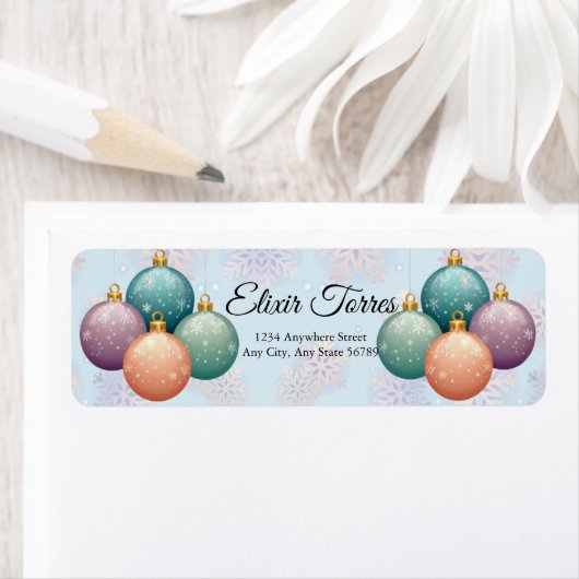 Modern Pastel Christmas Ornament Baby shower Etiket (Insitu)