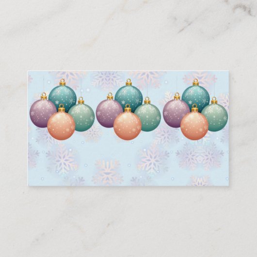 Modern Pastel Christmas Ornament Baby shower Informatiekaartje (Achterkant)