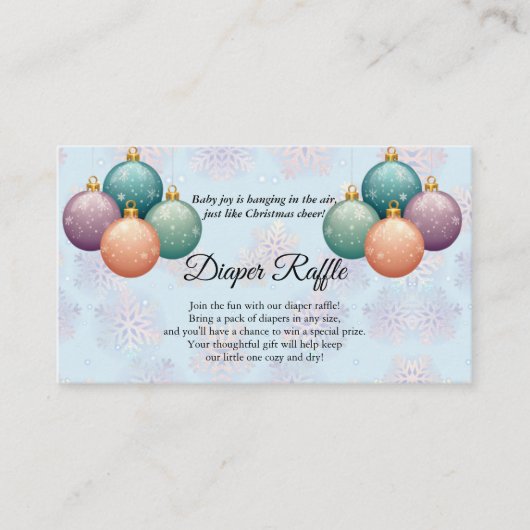 Modern Pastel Christmas Ornament Baby shower Informatiekaartje (Voorkant)