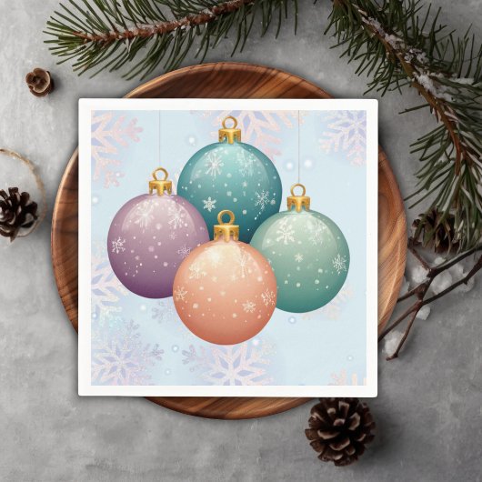 Modern Pastel Christmas Ornament Baby shower Servet