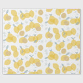Modern pastel citrus citruscitroenen patroon cadeaupapier (Vlak)