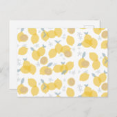 Modern pastel citrus citruscitroenen patroon feestdagenkaart (Voorkant / Achterkant)