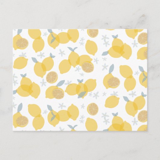 Modern pastel citrus citruscitroenen patroon feestdagenkaart (Voorkant)