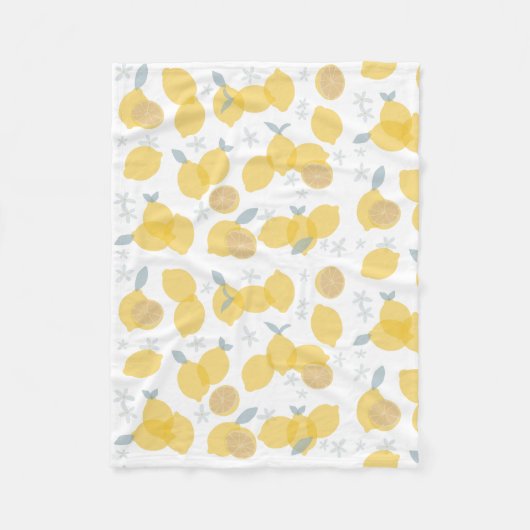 Modern pastel citrus citruscitroenen patroon fleece deken (Voorkant)