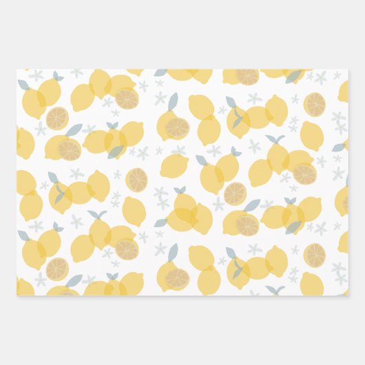Modern pastel citrus citruscitroenen patroon inpakpapier vel (Voorkant 3)