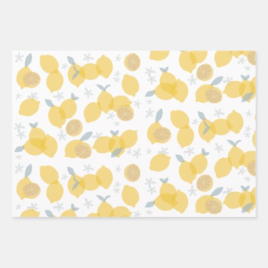 Modern pastel citrus citruscitroenen patroon inpakpapier vel (Voorkant)
