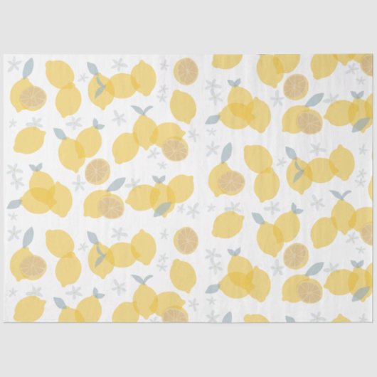 Modern pastel citrus citruscitroenen patroon tissuepapier (Voorkant)