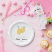 Modern Pastel Citrus Lemons Baby shower Papieren Bordje (Feest)