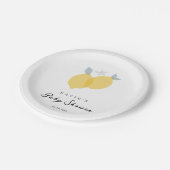 Modern Pastel Citrus Lemons Baby shower Papieren Bordje (Gekanteld)