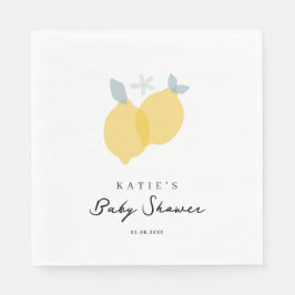Modern Pastel Citrus Lemons Baby shower Servet