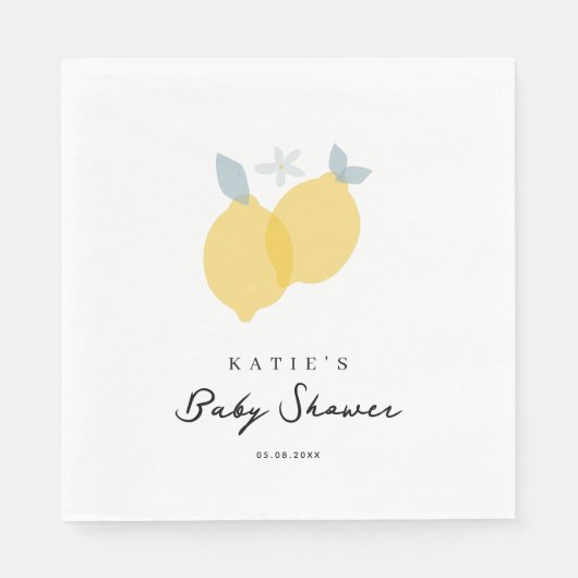 Modern Pastel Citrus Lemons Baby shower Servet (Voorkant)
