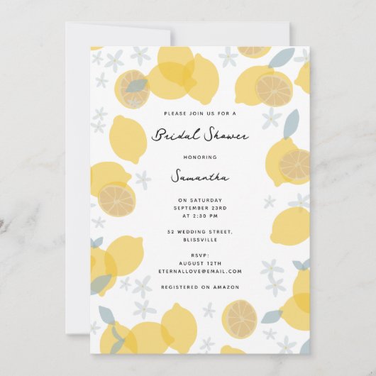 Modern Pastel Citrus Lemons Vrijgezellenfeest Kaart (Voorkant)